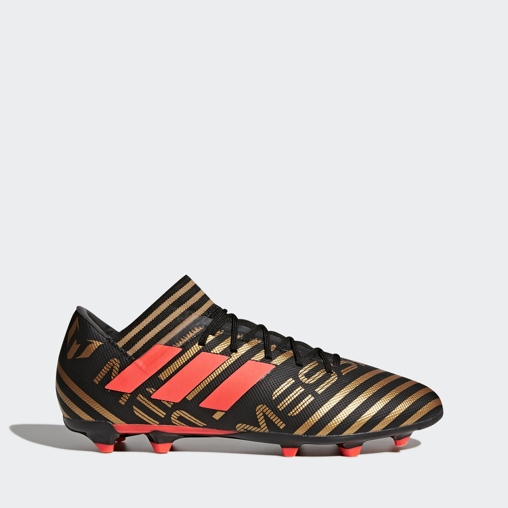 Adidas Nemeziz Messi 17.3 Firm Ground - ποδοσφαιρικα παπουτσια ανδρικα - Μαυρα/Κοκκινα/Χρυσο Χρωμα,Μ